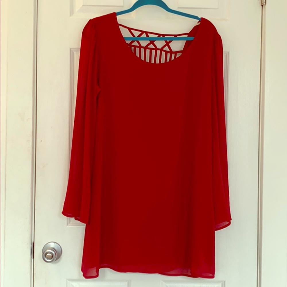 Red mini dress